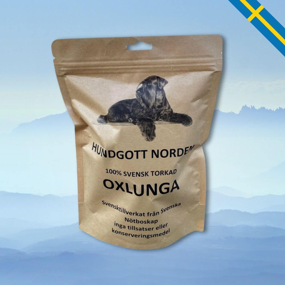 Hundgott hundgodis torkad oxlunga glada hundar