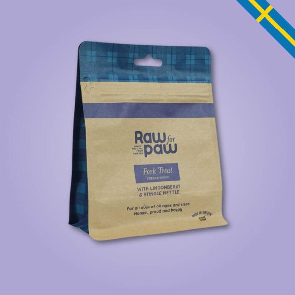 Raw for paw hundgodis gris pork glada hundar
