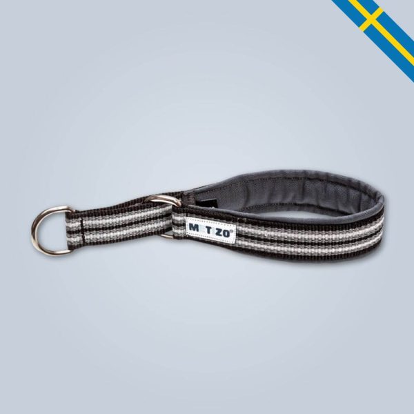 Metizo halsband halvstryp svart glada hundar
