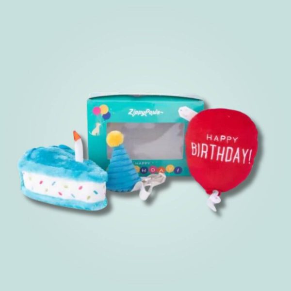 zippy paws födelsedags låda kit hundleksak glada hundar