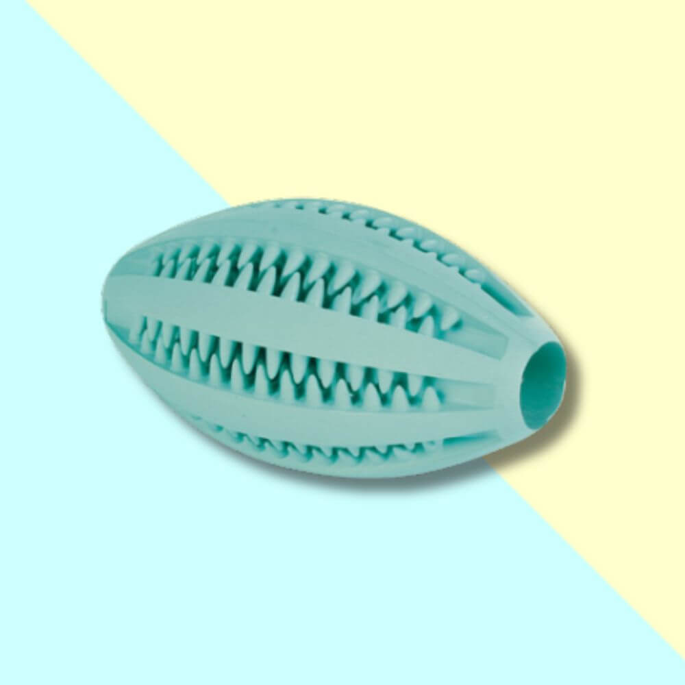 Trixie tuggleksak denta fun rugbyboll glada hundar