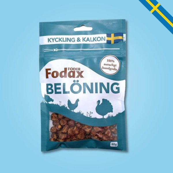 Fodax belöing kyckling kalkon glada hundar
