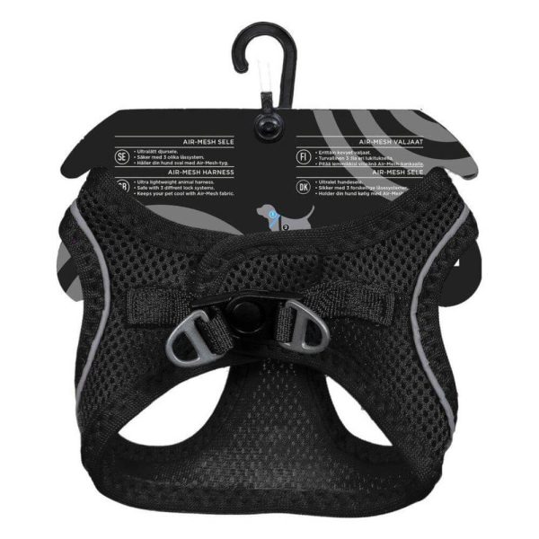 ozami hundsele air mesh svart glada hundar