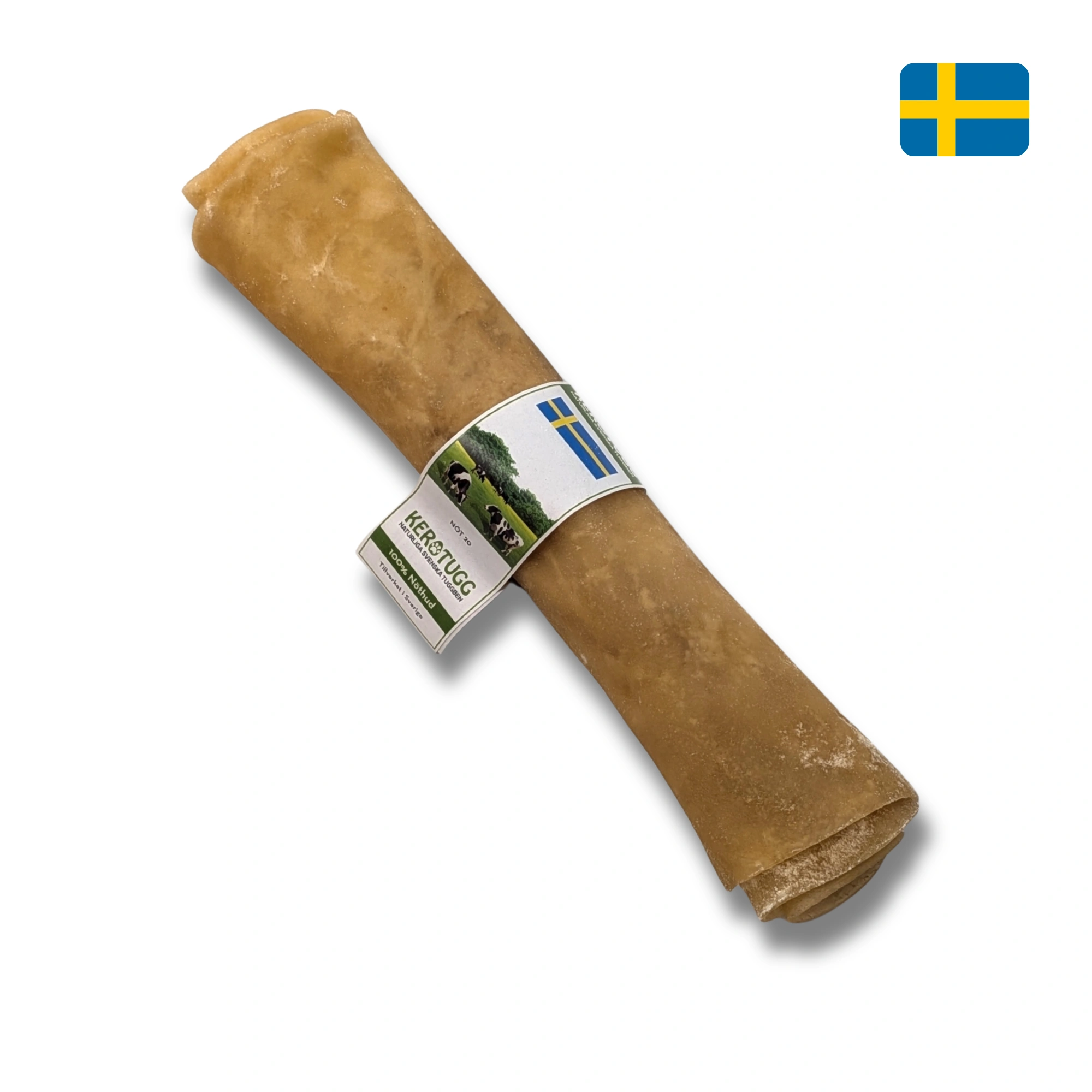 Kerotugg Nöt 20 cm, naturligt hundtugg av svensk nöthud