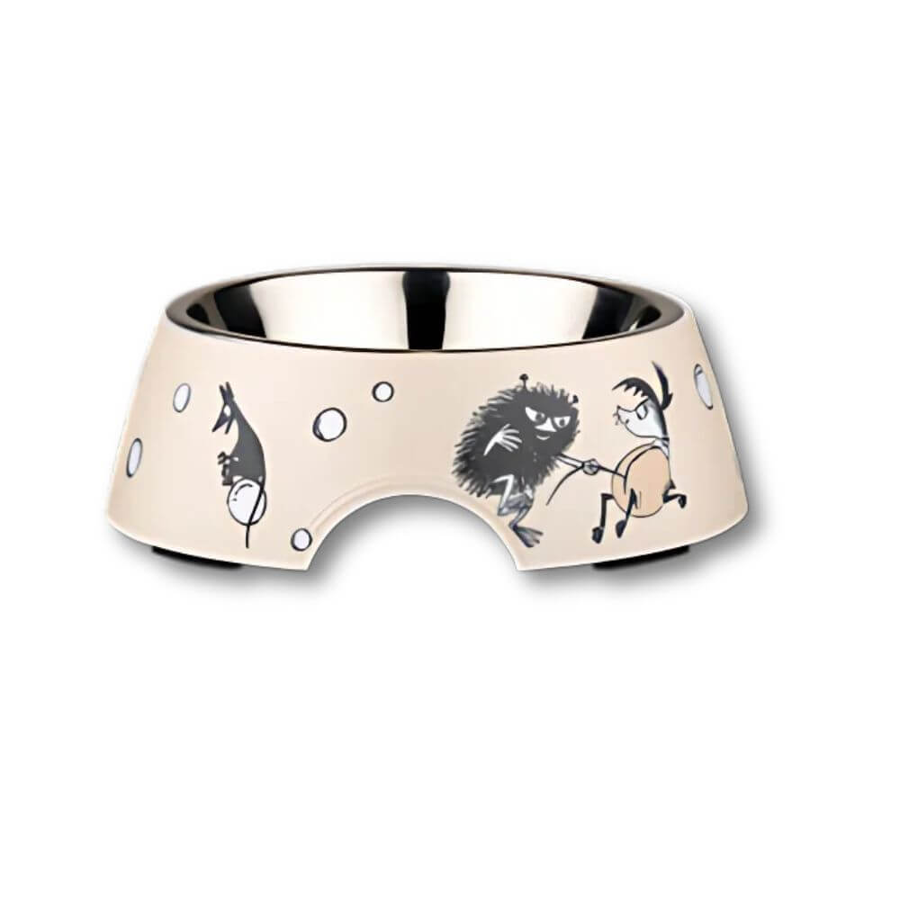 Moomin for pets Mumin matskål beige medium glada hundar