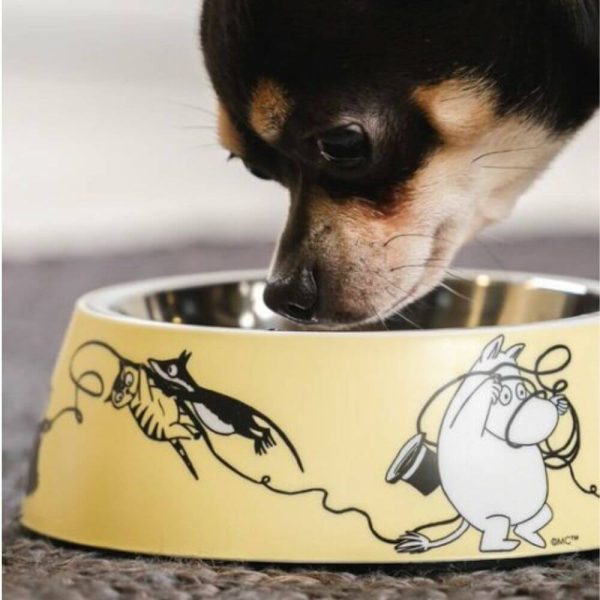 Moomin for pets Mumin matskål gul medium glada hundar