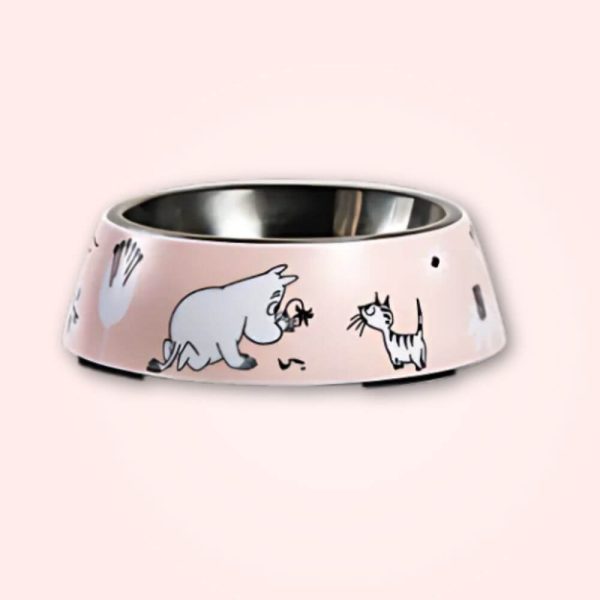 Moomin for pets Mumin matskål rosa small glada hundar