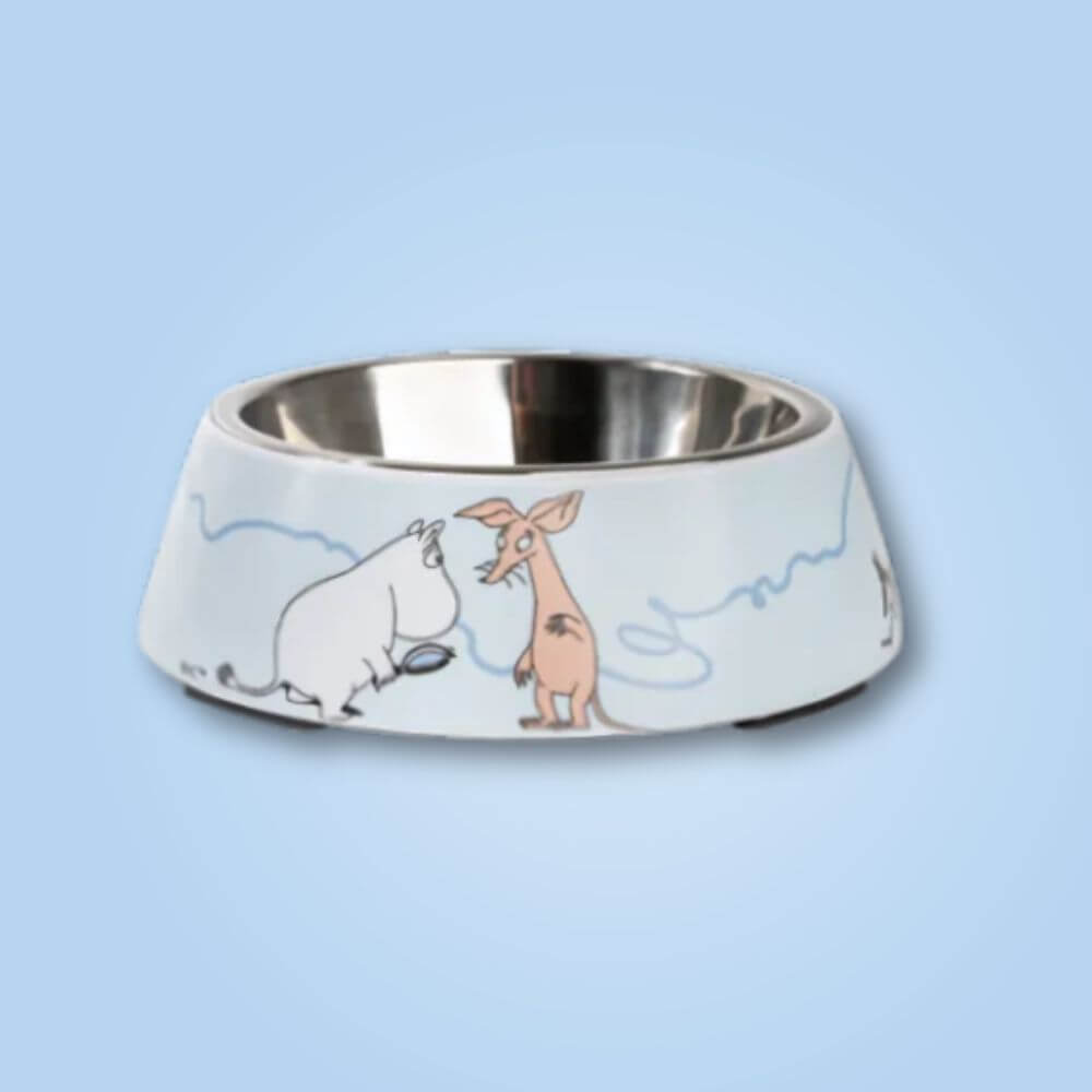 Moomin for pets Mumin matskål blå small glada hundar