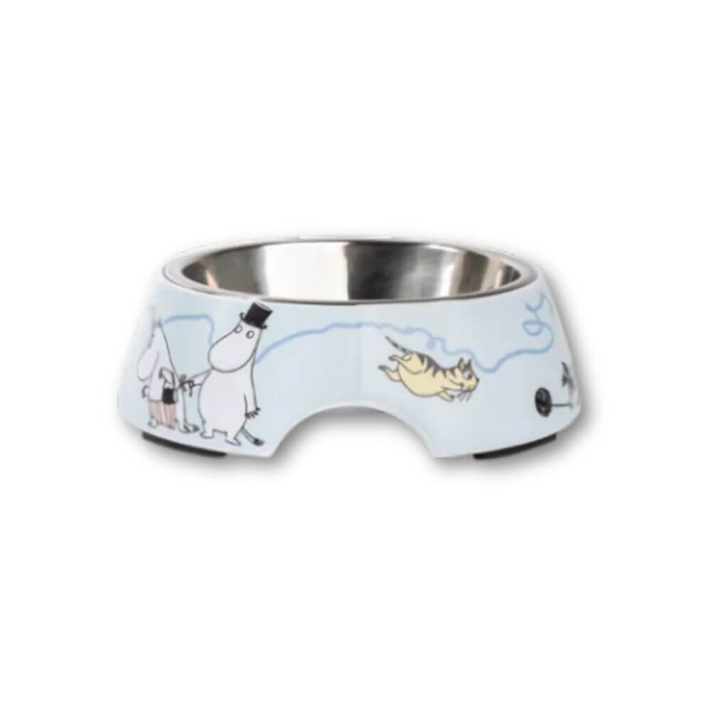 Moomin for pets Mumin matskål blå small glada hundar