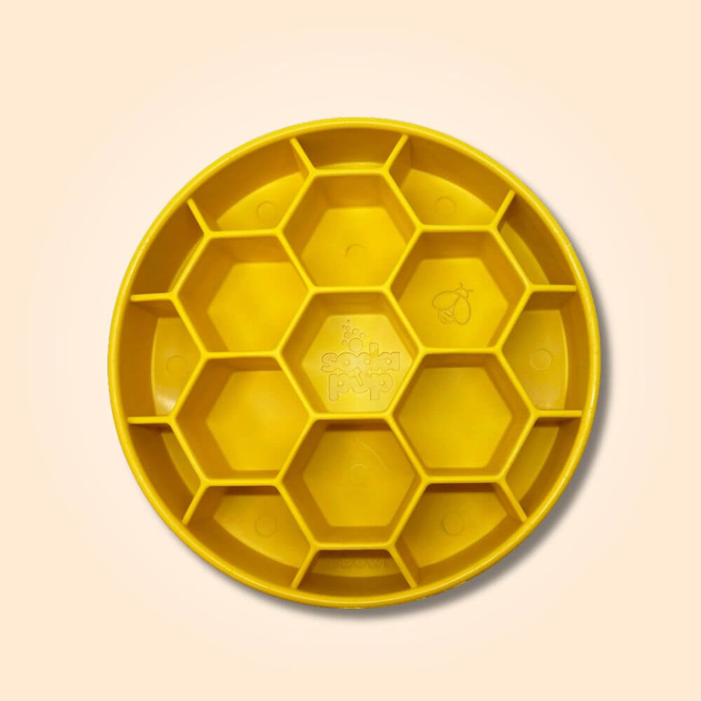 Sodapup honeycomb slowfeeder gul glada hundar