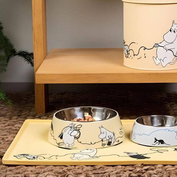 Muurla for pets Moomin silikonunderlägg gul glada hundar