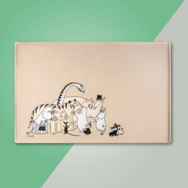 Muurla for pets Moomin silikonunderlägg beige glada hundar