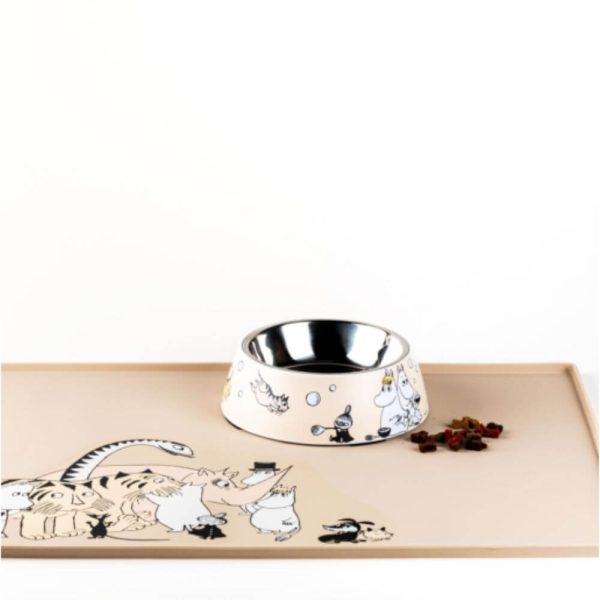 Muurla for pets Moomin silikonunderlägg beige glada hundar