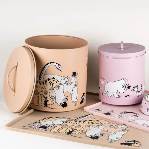 Moomin for pets tin jar plåtburk set glada hundar