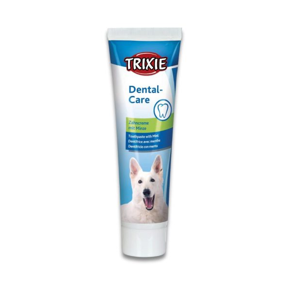 Trixie tandkräm mintsmak glada hundar