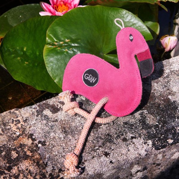 green and wilds flamingo hundleksak glada hundar