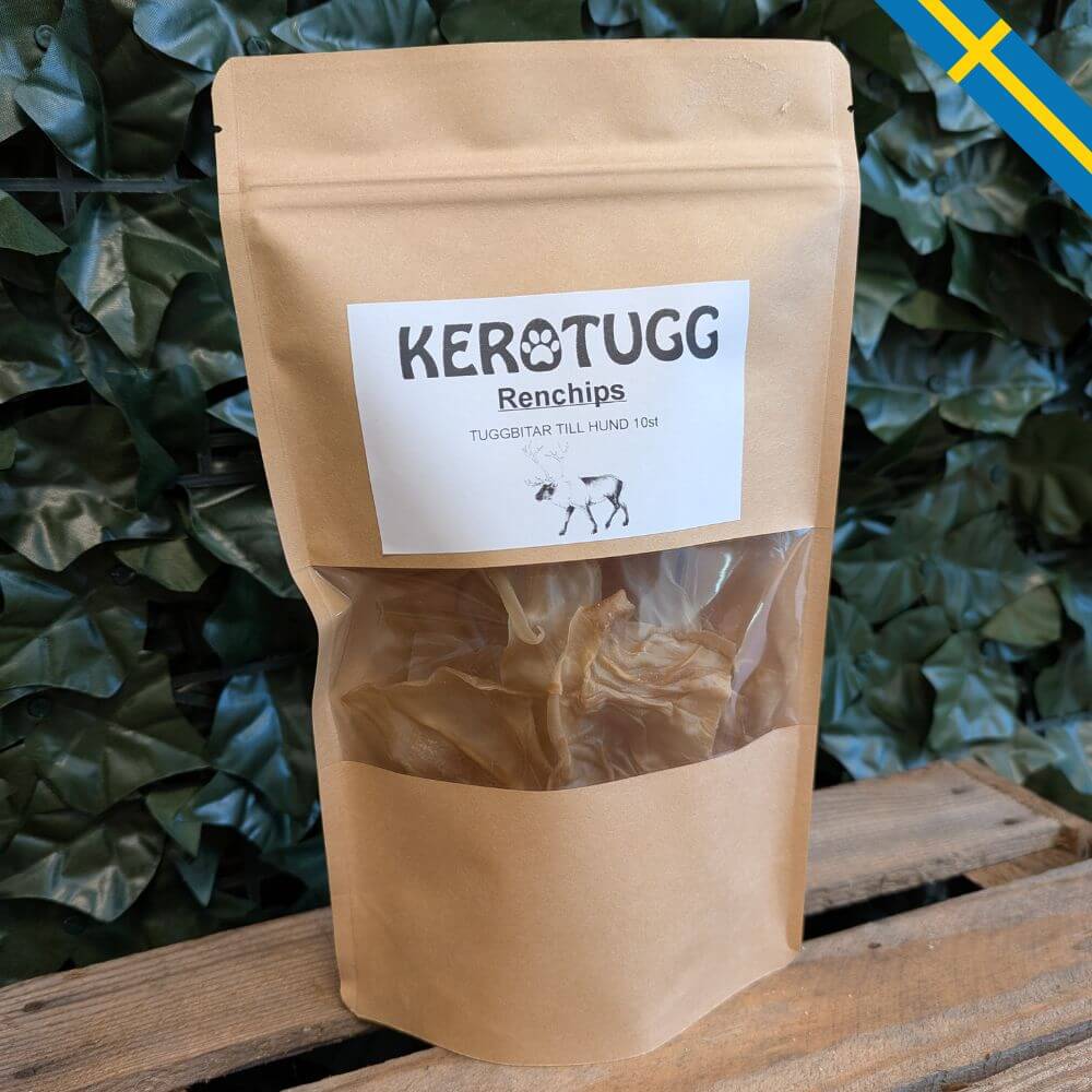Kerotugg renchips glada hundar