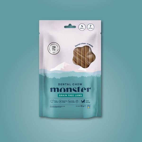 monster dental chew sticks lamm small glada hundar