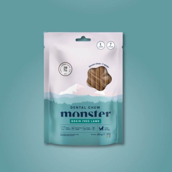 monster dental chew sticks lamm large glada hundar