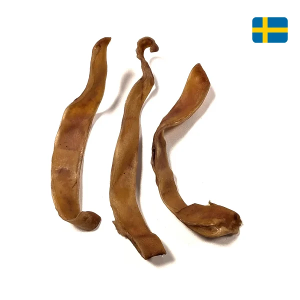 Emmzo grisöronstrimlor hundtugg av svensk gris