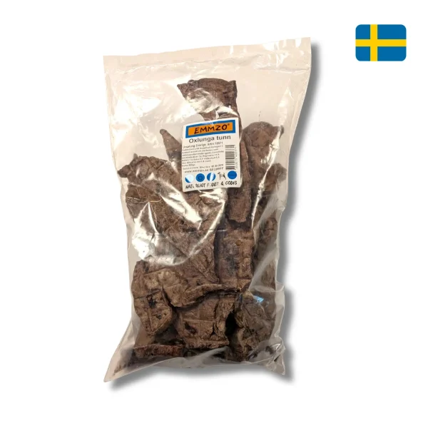 Emmzo Svensk Oxlunga Storpack 500 g – naturligt hundgodis av svensk oxlunga