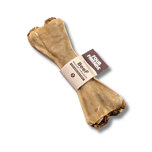 FourFriends Beef Rawhide Chew Bone Bull Pizzle tuggben med tjurmuskel